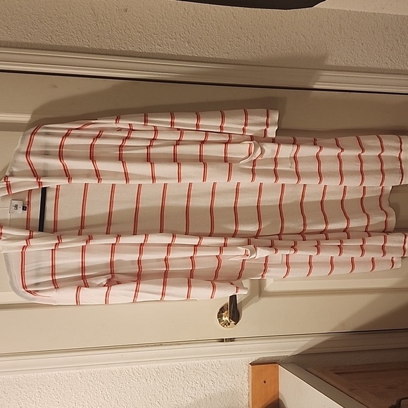 cabi Stroll Cardigan Style 5826 - Size Large - EUC - Orange White Duster - Picture 3 of 14